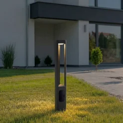 Lucande Terrassebelysning|Gadebelysning > LED-gadelampe Pirron, højde 80 cm, stikkontakt, IP54