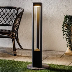 Terrassebelysning|Gadebelysning ^ Lucande LED-gadelampe Pirron, 80 cm, trekantet, IP54