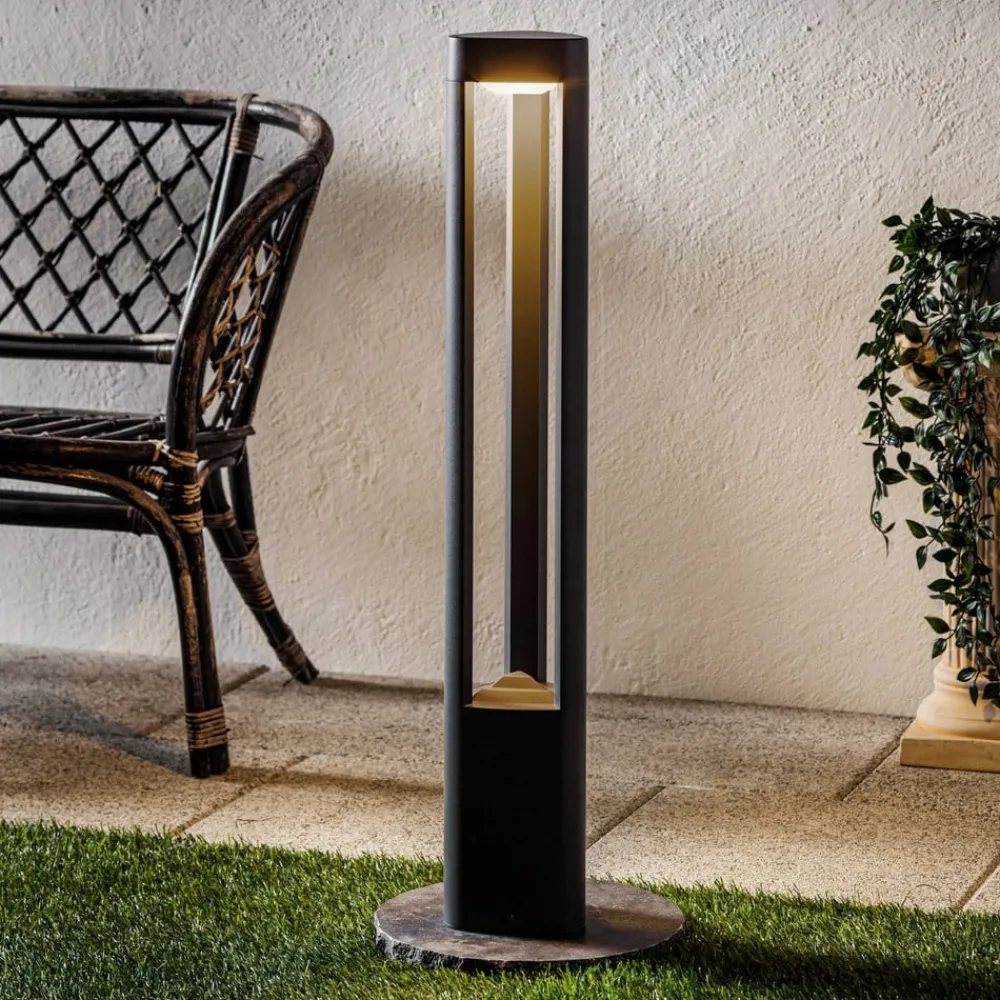 Terrassebelysning|Gadebelysning ^ Lucande LED-gadelampe Pirron, 80 cm, trekantet, IP54