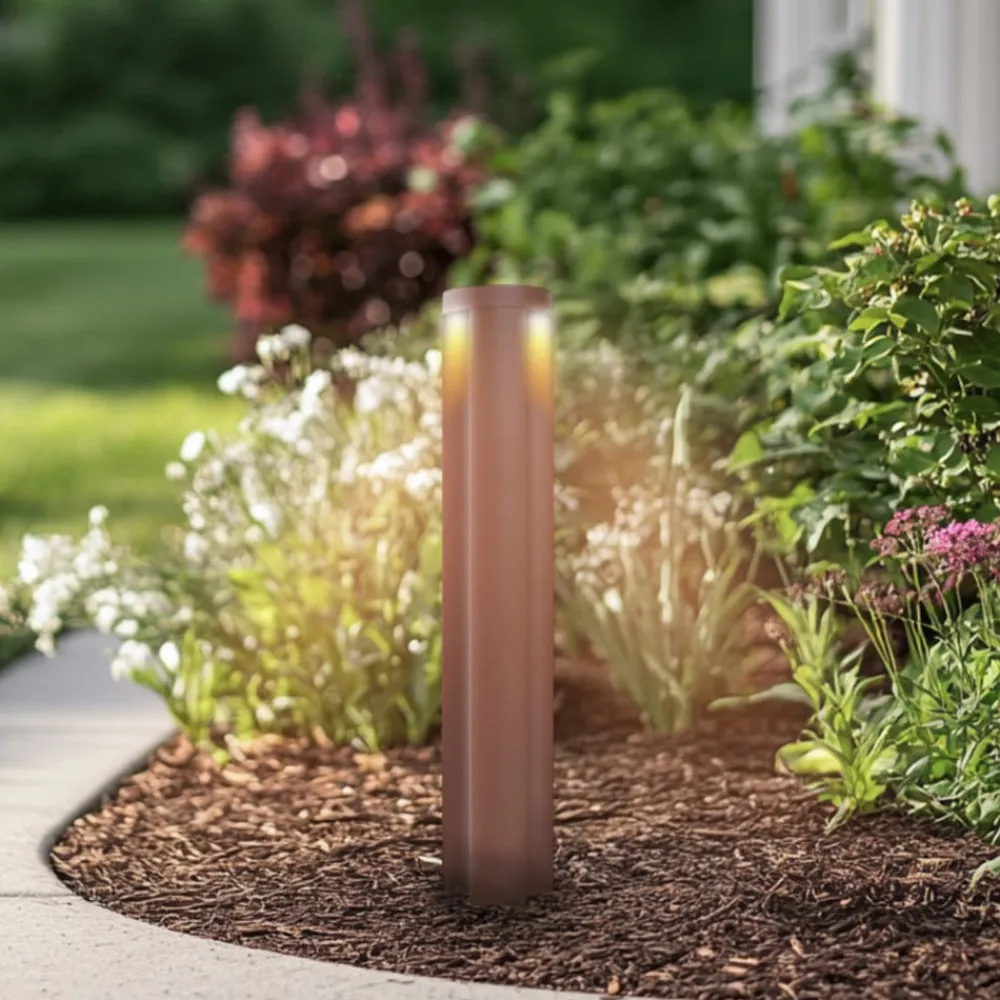 Lucande Gadebelysning > LED-gadelampe Raiku, rustfarvet, aluminium, 65 cm