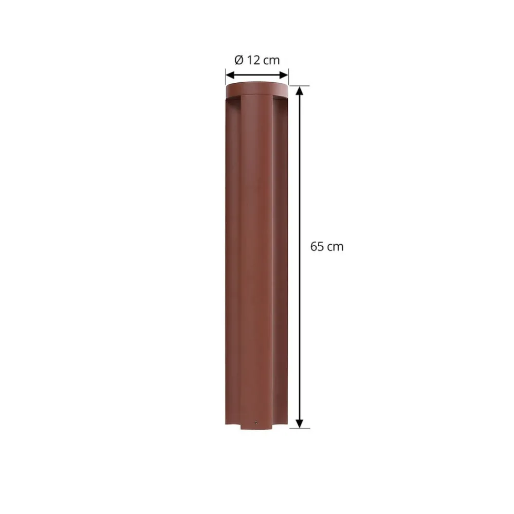 Lucande Gadebelysning > LED-gadelampe Raiku, rustfarvet, aluminium, 65 cm