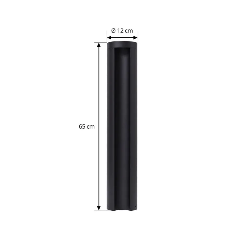 Lucande Gadebelysning > LED-gadelampe Raiku, sort, aluminium, 65 cm
