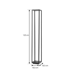 Gadebelysning ^ Lucande LED-gadelampe Thorvid, højde 120 cm, sort