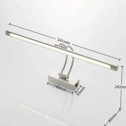 Lucande Gang|Væglamper > LED-gallerilampe Dimitrij, nikkel, metal, 54 cm