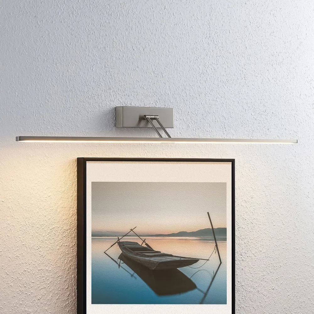 Lucande Gang|Væglamper > LED-gallerilampe Thibaud, 84 cm, nikkel, aluminium
