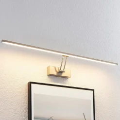 Lucande Gang|Væglamper > LED-gallerilampe Thibaud, 84 cm, nikkel, aluminium