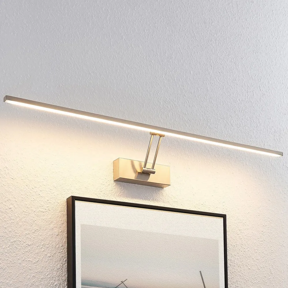 Lucande Gang|Væglamper > LED-gallerilampe Thibaud, 84 cm, nikkel, aluminium