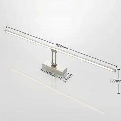 Lucande Gang|Væglamper > LED-gallerilampe Thibaud, 84 cm, nikkel, aluminium