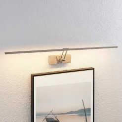 Lucande Gang|Væglamper > LED-gallerilampe Thibaud, 84 cm, nikkel, aluminium