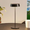 Terrassebelysning|Bordlamper ^ Lucande LED genopladelig bordlampe Tibia, sort, aluminium, USB, IP54
