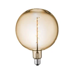 Lucande Filament Pære|Led Pærer > LED-globepære, E27 4W, Ø 18 cm, 2700K, ravfarvet