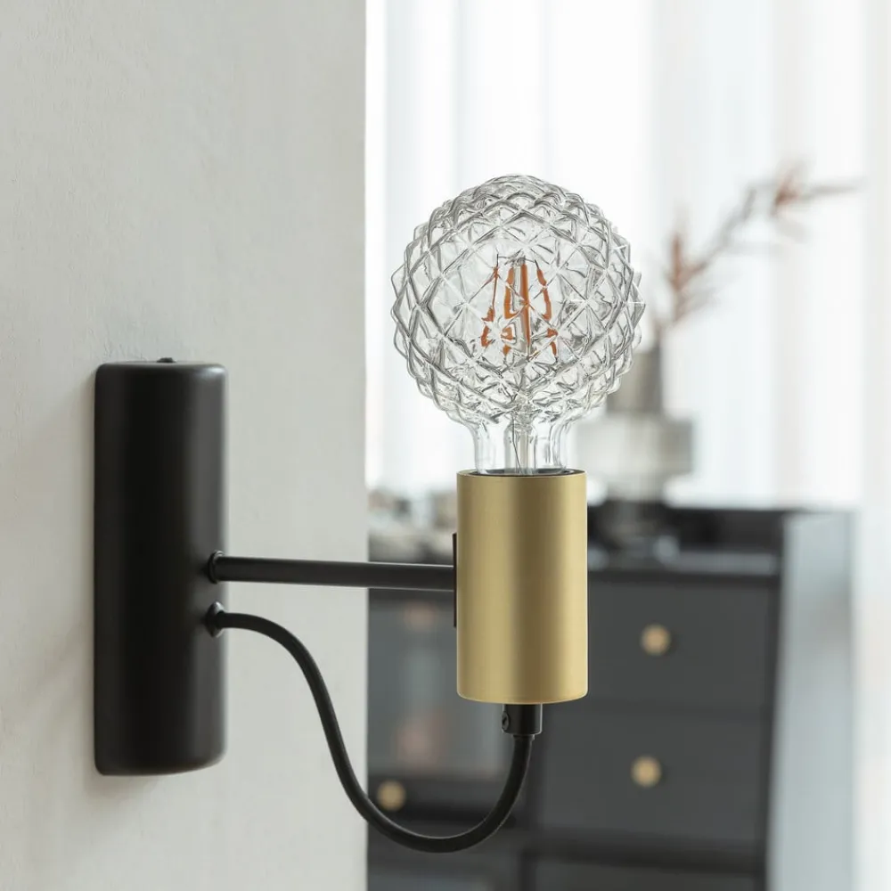 Lucande Dæmpbar Led-Pære|Filament Pære > LED-globepære G95, E27 3,8W, 1800K, struktur, røgfarvet