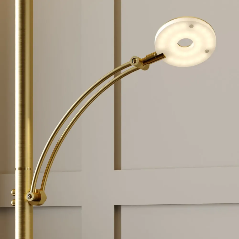 Pendellamper|Gulvlamper ^ Lucande LED-gulvlampe Anniki, messing, justerbar, dæmpbar
