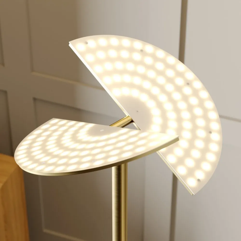 Pendellamper|Gulvlamper ^ Lucande LED-gulvlampe Anniki, messing, justerbar, dæmpbar