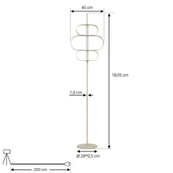 Lucande Gulvlamper|Gulvlamper > LED-gulvlampe Audrina, beige, metal, dæmpbar