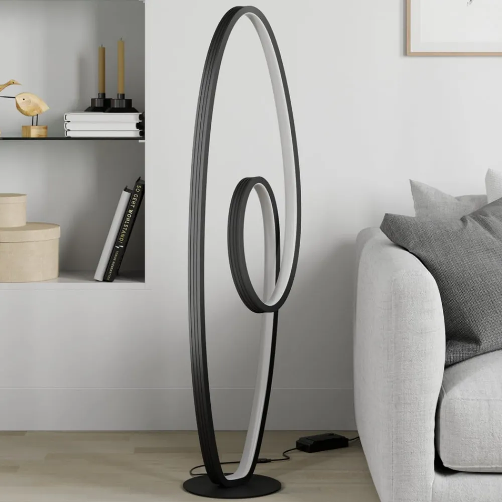Lucande Gulvlamper|Gulvlamper > LED-gulvlampe Bronwyn, 122 cm, antracit, aluminium
