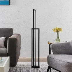 Lucande Gulvlamper|Gulvlamper > LED-gulvlampe Hylda, 123 cm, sort, aluminium