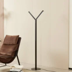 Gulvlamper|Gulvlamper ^ Lucande LED-gulvlampe Ilian, sort, metal, CCT, dæmpbar