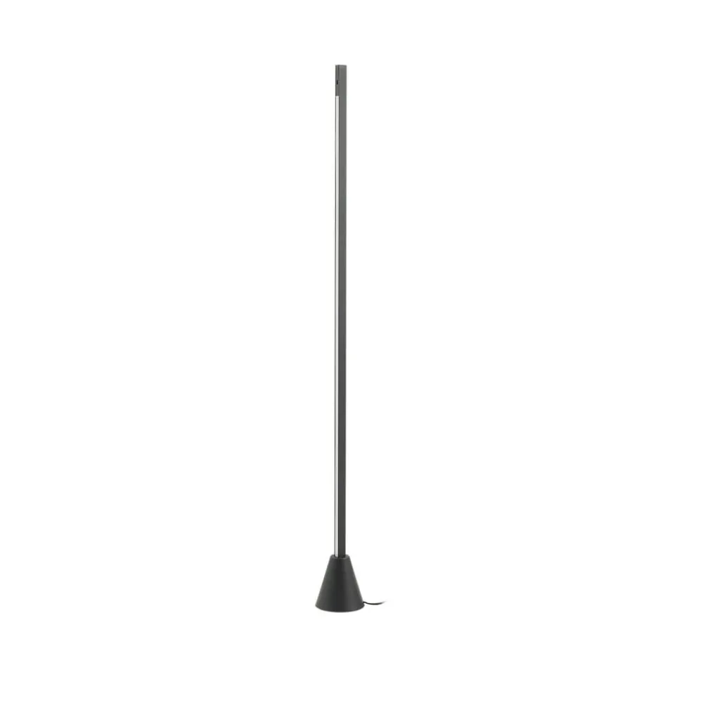 Gulvlamper|Gulvlamper ^ Lucande LED-gulvlampe Linija, sort, højde 110 cm, sensor