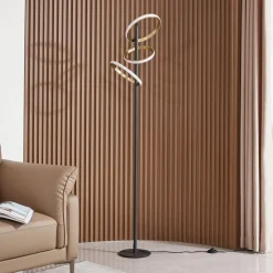 Lucande Gang|Gulvlamper > LED-gulvlampe Madu, sort, metal, 160 cm, dæmpbar