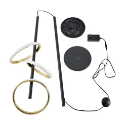 Lucande Gang|Gulvlamper > LED-gulvlampe Madu, sort, metal, 160 cm, dæmpbar