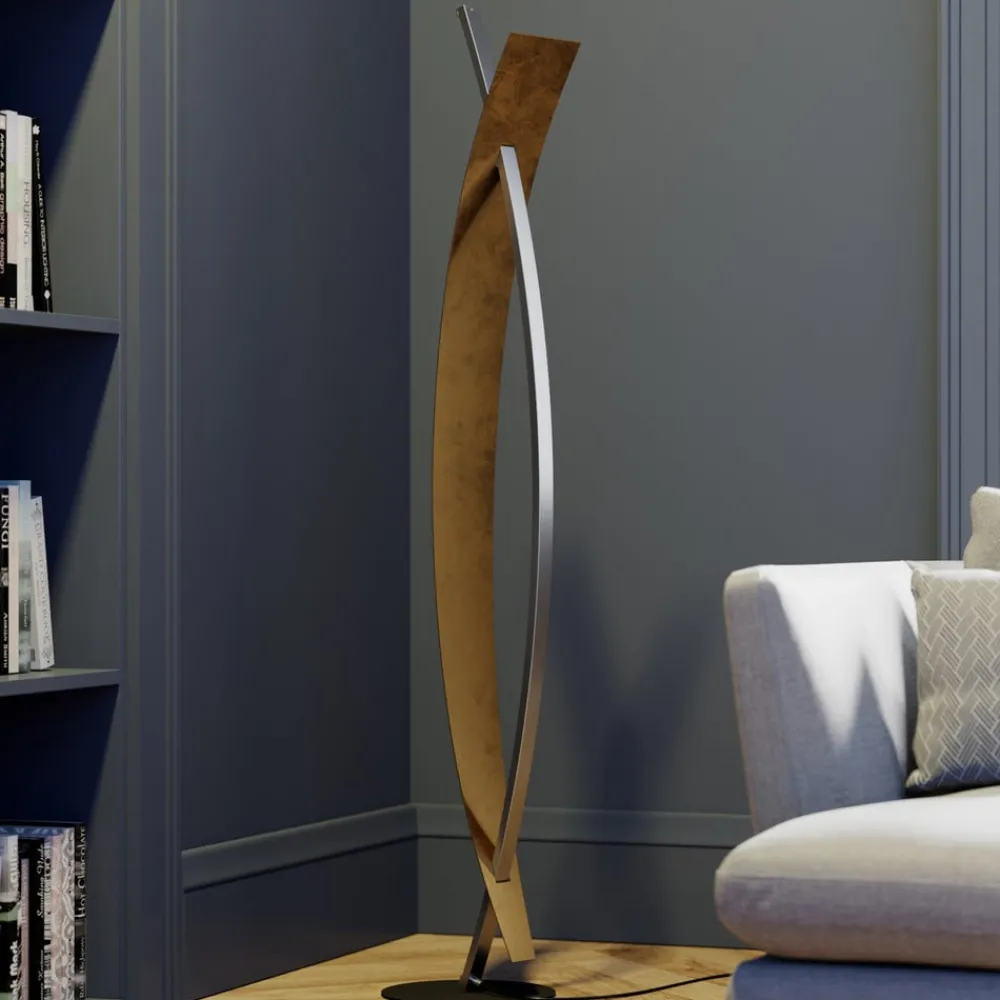 Pendellamper|Gulvlamper ^ Lucande LED-gulvlampe Marija, sort, metal, højde 140 cm