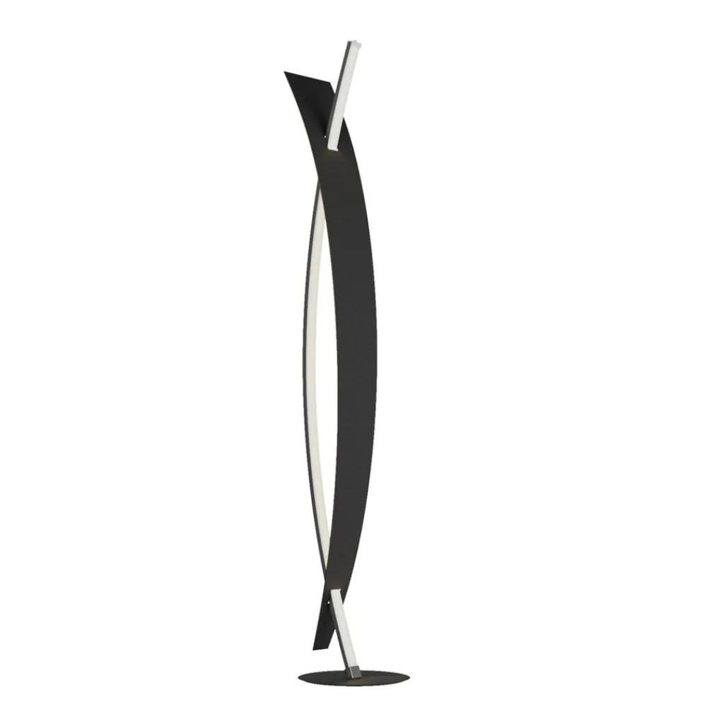 Pendellamper|Gulvlamper ^ Lucande LED-gulvlampe Marija, sort, metal, højde 140 cm