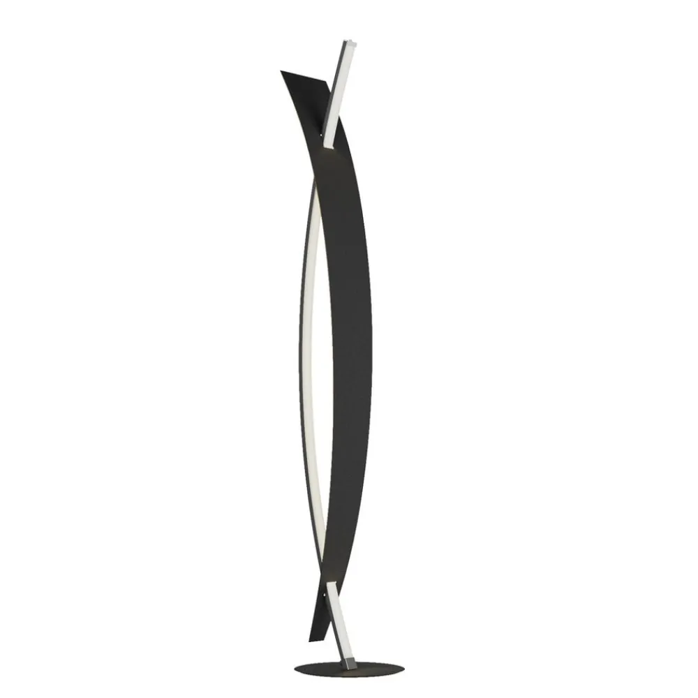Pendellamper|Gulvlamper ^ Lucande LED-gulvlampe Marija, sort, metal, højde 140 cm