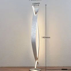 Pendellamper|Gulvlamper ^ Lucande LED-gulvlampe Marija, sølv, dæmpbar, 140 cm