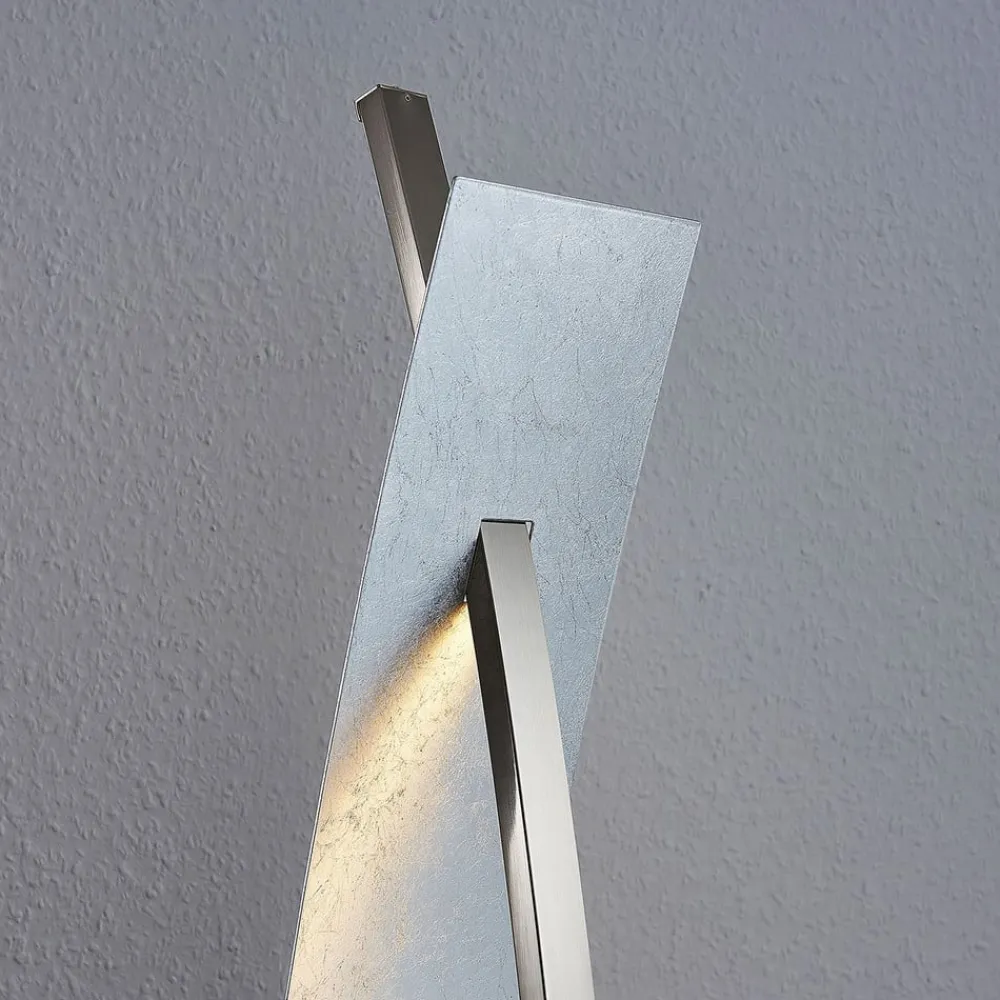 Pendellamper|Gulvlamper ^ Lucande LED-gulvlampe Marija, sølv, dæmpbar, 140 cm
