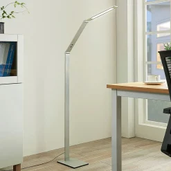 Arbejdsrum/Kontor|Pendellamper ^ Lucande LED-gulvlampe Nicano, grå, metal, CCT, 125 cm