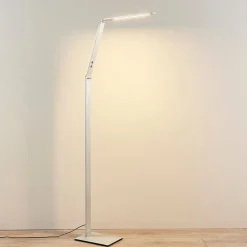 Arbejdsrum/Kontor|Pendellamper ^ Lucande LED-gulvlampe Nicano, grå, metal, CCT, 125 cm