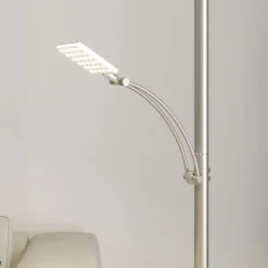Lucande Gulvlamper|Gulvlamper > LED-gulvlampe Parthena, nikkel, metal, 180 cm