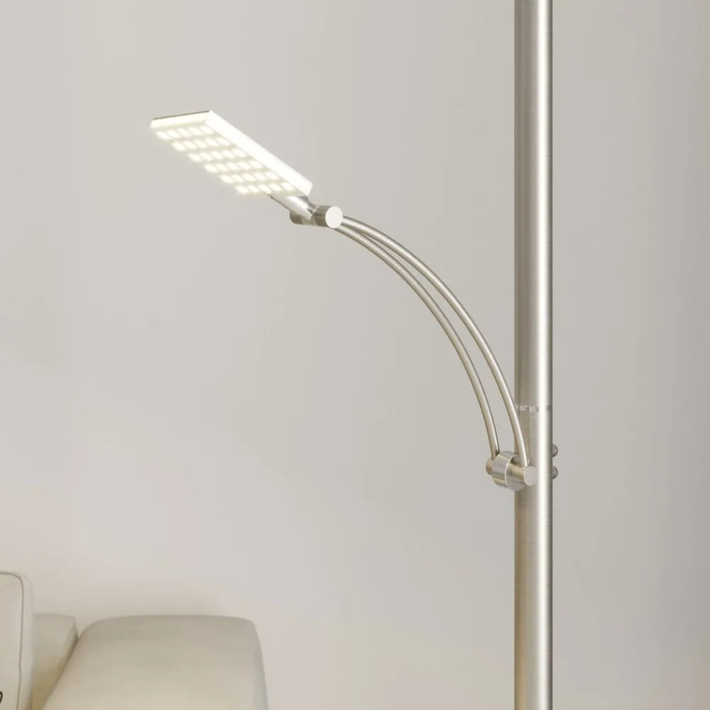 Lucande Gulvlamper|Gulvlamper > LED-gulvlampe Parthena, nikkel, metal, 180 cm