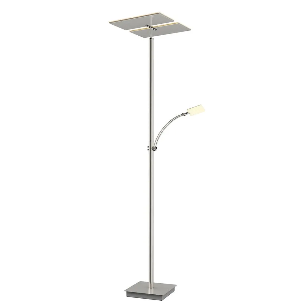 Lucande Gulvlamper|Gulvlamper > LED-gulvlampe Parthena, nikkel, metal, 180 cm