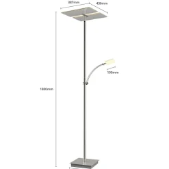 Lucande Gulvlamper|Gulvlamper > LED-gulvlampe Parthena, nikkel, metal, 180 cm