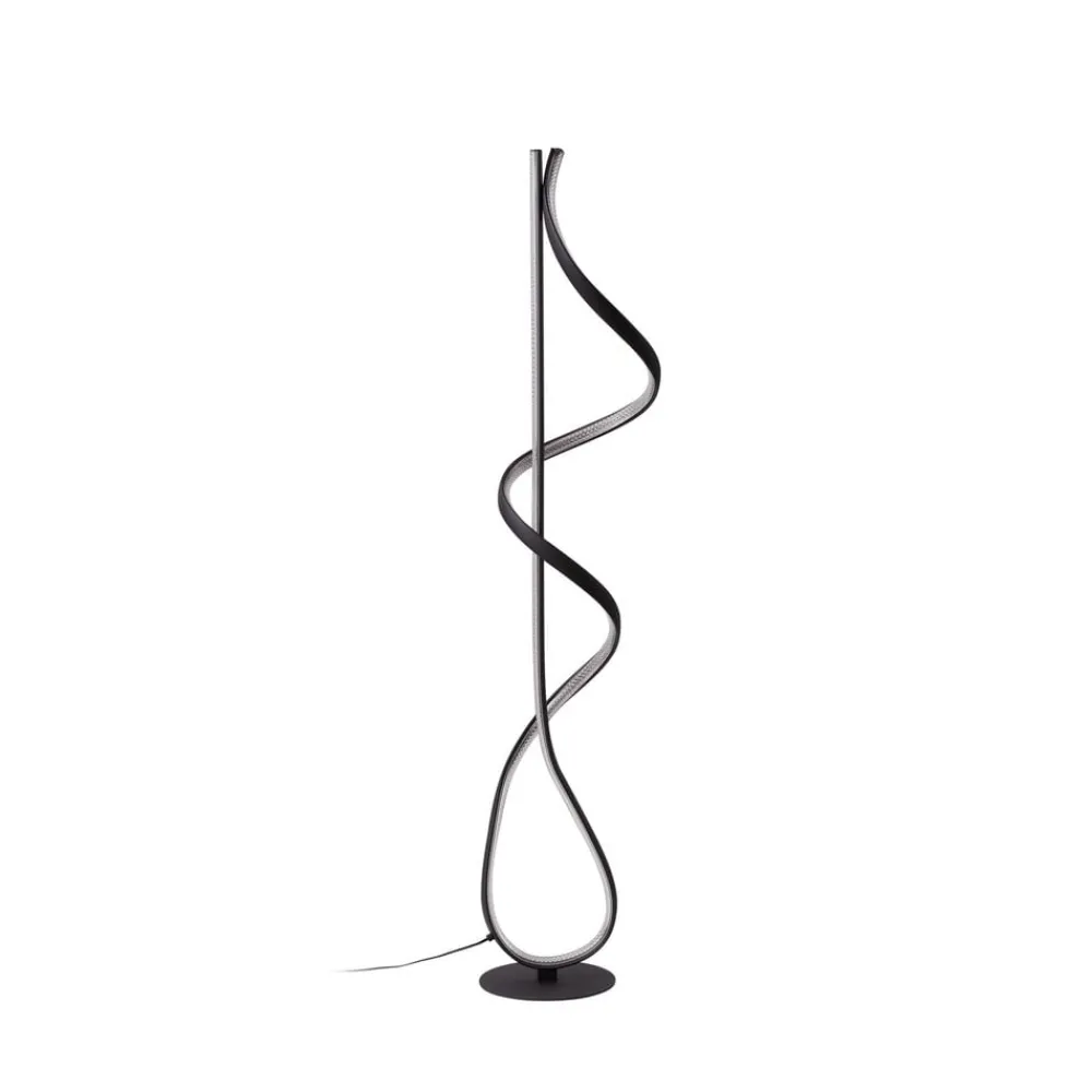 Lucande Gulvlamper|Gulvlamper > LED-gulvlampe Rodado, sort, 132 cm, aluminium