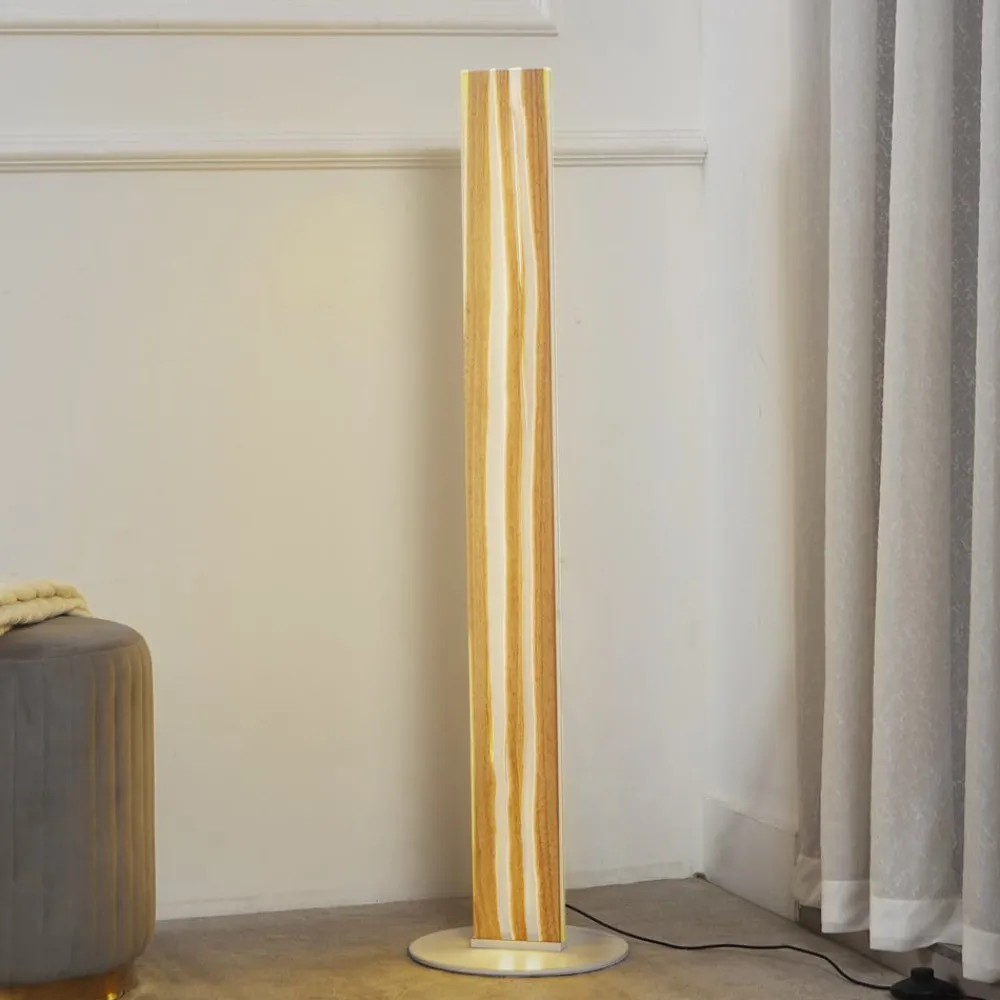 Lucande Gulvlamper|Gulvlamper > LED-gulvlampe Silja, 101 cm, træ, resin, 3000K