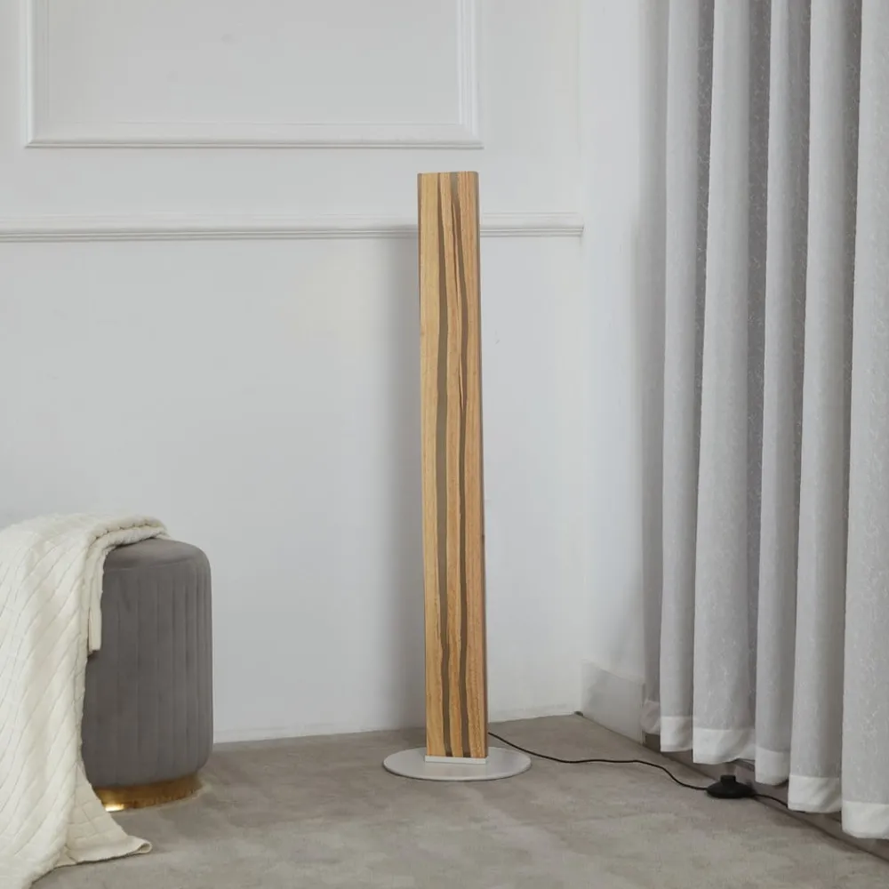 Lucande Gulvlamper|Gulvlamper > LED-gulvlampe Silja, 101 cm, træ, resin, 3000K