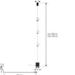 Lucande Pendellamper|Gulvlamper > LED-gulvlampe Sphere, sort/opal, glas, dæmpbar