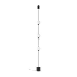 Lucande Pendellamper|Gulvlamper > LED-gulvlampe Sphere, sort/opal, glas, dæmpbar