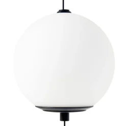 Lucande Pendellamper|Gulvlamper > LED-gulvlampe Sphere, sort/opal, glas, dæmpbar