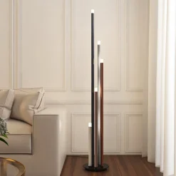 Gulvlamper|Gulvlamper ^ Lucande LED-gulvlampe Stoika, 150 cm, 5 lyskilder, metal