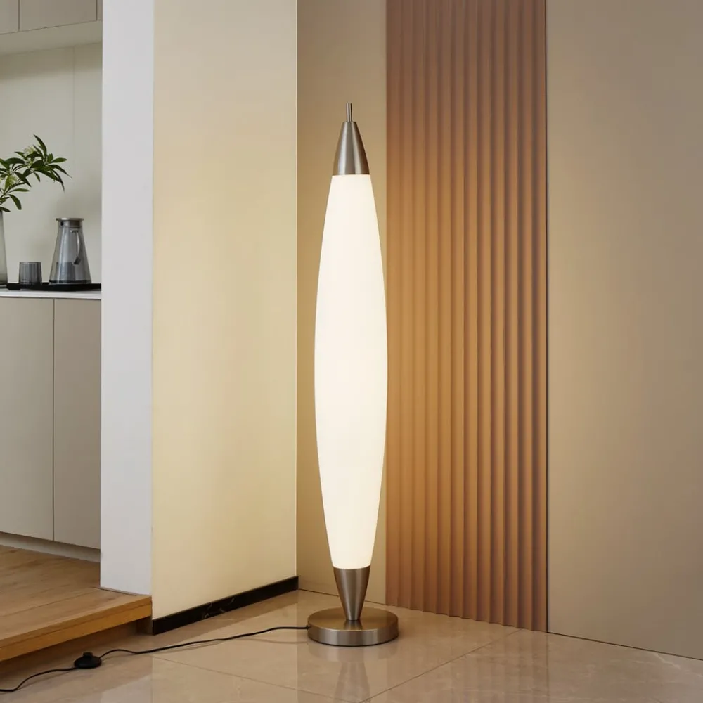 Lucande Gulvlamper|Gulvlamper > LED-gulvlampe Tarell, hvid/nikkel, 146 cm, dæmpbar