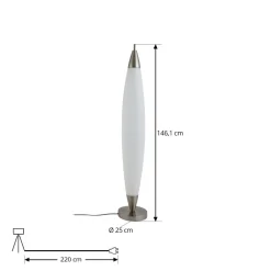 Lucande Gulvlamper|Gulvlamper > LED-gulvlampe Tarell, hvid/nikkel, 146 cm, dæmpbar