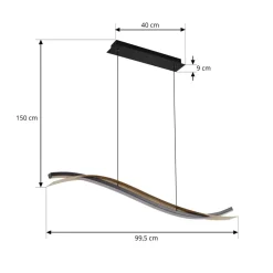 Pendellamper|Pendellamper ^ Lucande LED-hængelampe Alevia, sort/guld, CCT