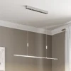 Lucande Arbejdsrum/Kontor|Pendellamper > LED-hængelampe Arnik, 120 cm, nikkelfarvet, dæmpbar