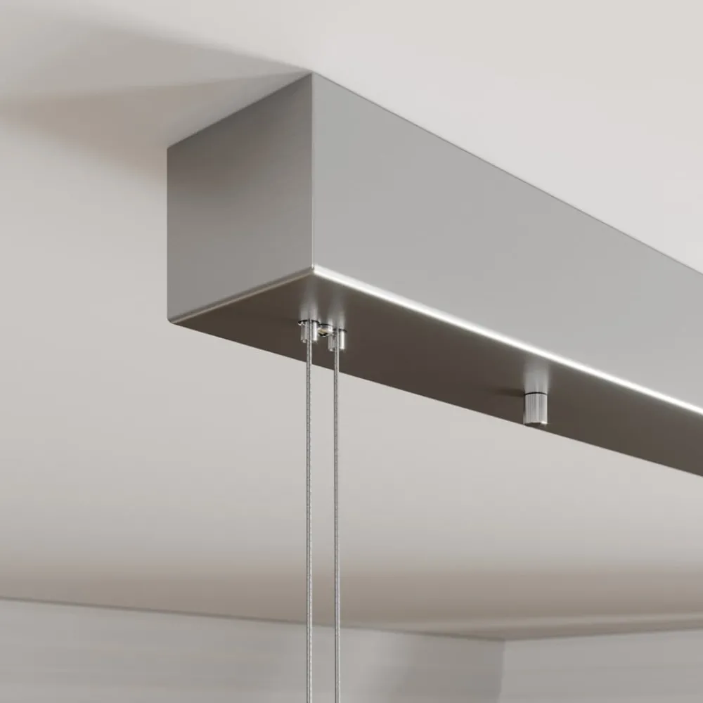 Lucande Arbejdsrum/Kontor|Pendellamper > LED-hængelampe Arnik, 120 cm, nikkelfarvet, dæmpbar