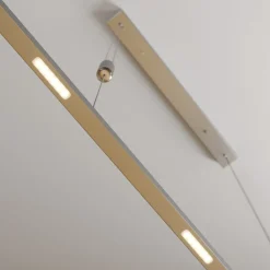 Lucande Arbejdsrum/Kontor|Pendellamper > LED-hængelampe Arnik, 120 cm, nikkelfarvet, dæmpbar