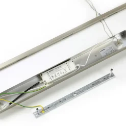 Lucande Arbejdsrum/Kontor|Pendellamper > LED-hængelampe Arnik, 120 cm, nikkelfarvet, dæmpbar